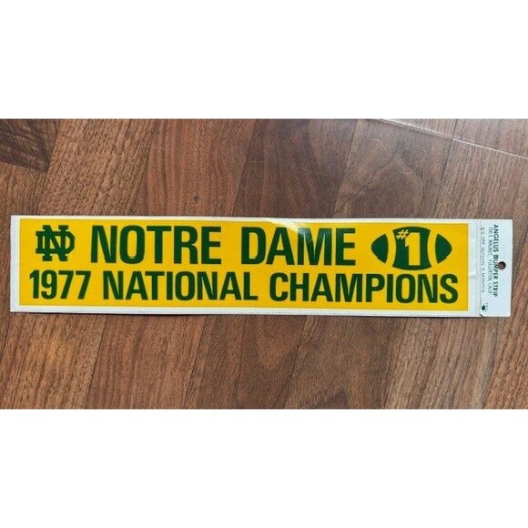 Notre Dame Vintage College Football 1977 National Champions Bumper Sticker - Picture 1 of 5